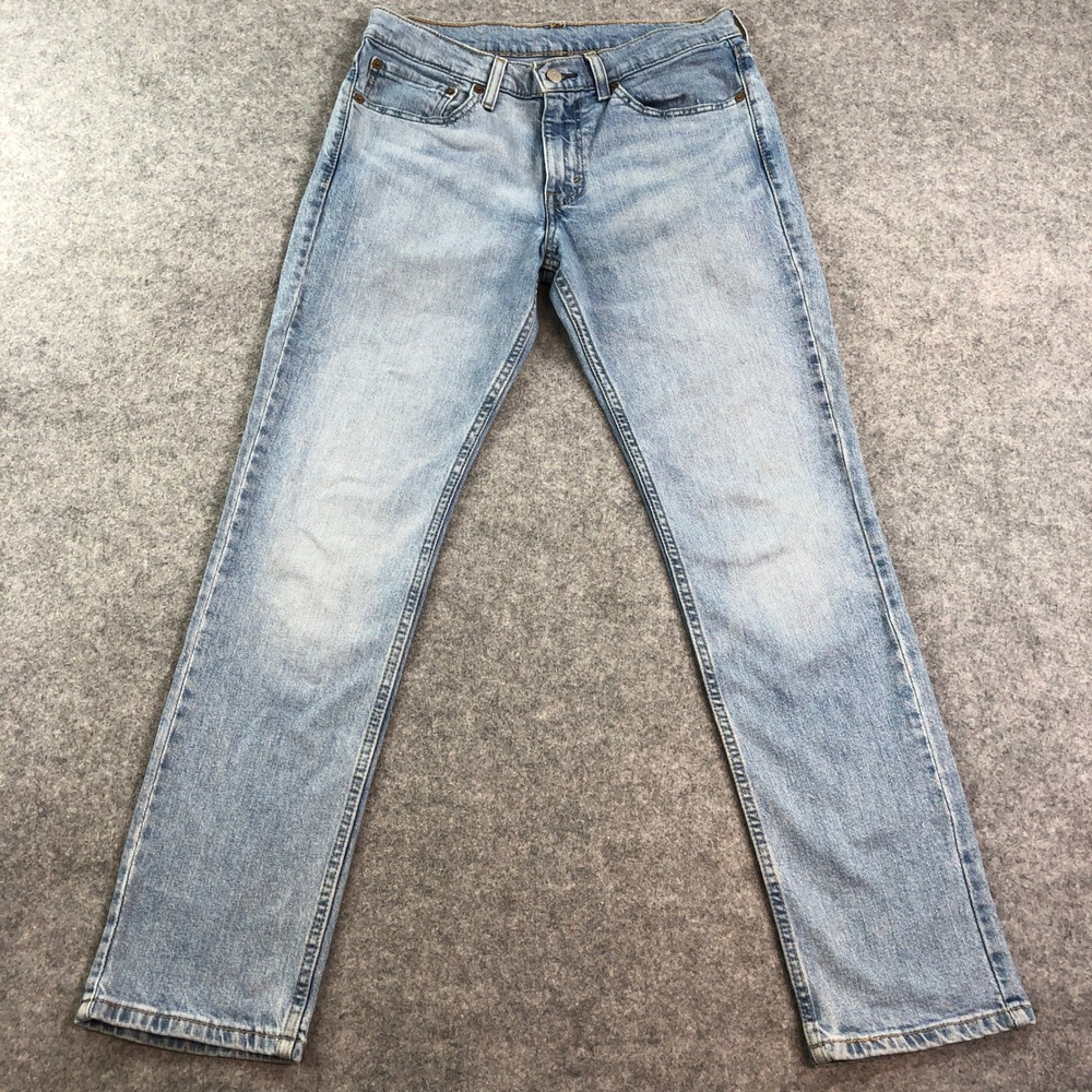Levis 511 Mens Jeans 31x30 Straight Leg Blue Light Wash Stretch Slim Fit Denim